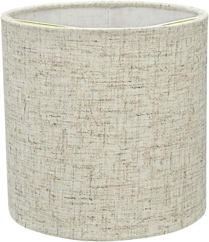 Aspen Creative 31196A Transitional Drum (Cylinder) Shaped Construction Beige 5" Wide (5" x 5" x 5") Clip ON LAMP Shade