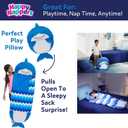 Happy Nappers: Pillow & Sleepy Sack: Large - Blue Shark - 66 x 30, 2-in-1: Plush Animal Opens Into Sleeping Bag, Soft Play & Nap Character, Kids 3+