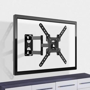 Full Motion TV Monitor Wall Mount for Most 26-55 Inch LED, LCD Flat Curved Smart TVs Monitor Tilt Corner TV Mounts with Extension Articulating Arm, Max VESA 400x400mm up to 66 lbs