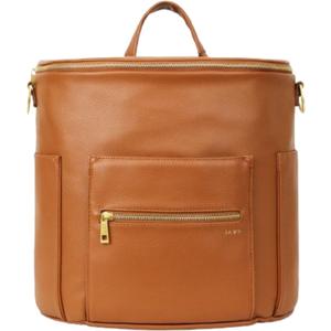 FAWN DESIGN The Original Diaper Bag, Faux Leather Diaper Bag Backpack, Vegan Leather, Large Capacity Baby Bag for Mom