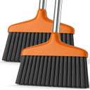 Handy Broom, Indoor/Outdoor Brooms, Duty Kitchen Broom, for Home Garage Kitchen Office Courtyard Lobby Patio Lawn Concrete (2, Orange)