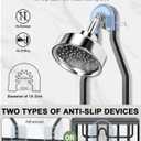 Shower Caddy Hanging - Never Rust Shower Hanging Organizer - Aluminum Over the ShowerHead Caddy with Soap Basket and 6 Hooks for Razor/Sponge (Black)