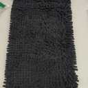 OLANLY Bathroom Rugs 24x16, Extra Soft Absorbent Chenille Bath Rugs, Rubber Backing Quick Dry, Machine Washable Bath Mats for Bathroom Floor, Tub and Shower, Home Decor Accessories, Black