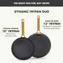 GreenPan Nonstick Reserve Pro 10” & 12” Frying Pan Set, NSF Certified Ceramic, Hard Anodized PFAS-Free Skillets, Stainless Steel Handles, Oven & Dishwasher Safe, Black