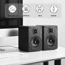LONPOO Bluetooth Bookshelf Speakers, 60W Powered Speakers with Bluetooth/AUX-in/Optical/RCA (Black)