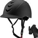Equestrian Set - Helmet and Gloves for Horseback Riding and Training - Horse Riding Safety Gear Helmets Equestrian Equi-Pro Gear Gloves for Women, Man, One Size