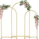 Metal Arch Backdrop Stand Set of 3 (7.2FT,6.6FT,6FT), Upgraded Thickened Gold Wedding Arch Frame Balloon Arch Stand Wedding Arches for Ceremony Birthday Party Baby Shower Graduation Decor