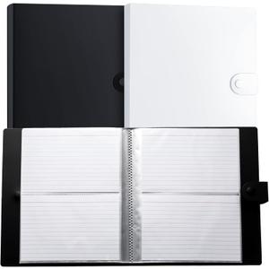 Geyee 2 Pcs 4 x 6 Inch Index Card Holder Binder Note Book Recipe Card Organizer Pouches Clear Plastic Sleeves Flashcard Filing Products with Divider for Office, Total 160 Page, Hold 320 Piece Geyee 2 Pcs 4 x 6 Inch Index Card Holder Binder Note Book Recipe Card Organizer Pouches Clear Plastic Sleeves Flashcard Filing Products with Divider for Office, Total 160 Page, Hold 320 Piece