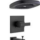 12" Rainfall Shower Faucet Compatible with Delta 13/14 Series Tub Trim Kit, 3 Setting Shower Head, Shower Faucet System, Matte Black (Valve& Catridge Not Inclued)