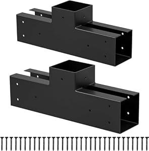 ORIGLE 4x4 Pergola Kit, 4x4 Pergola Brackets 3-Way T-Angle Corner Bracket