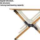 Folding Camping Table, Roll-Up Folding Table with Carry Bag, Portable Aluminum Picnic Table, Low Height Beach Table for Outdoor Use, Travel, BBQ & Hiking, Easy Assembly (Natural), 23.62" x 45.67" x 17.72"