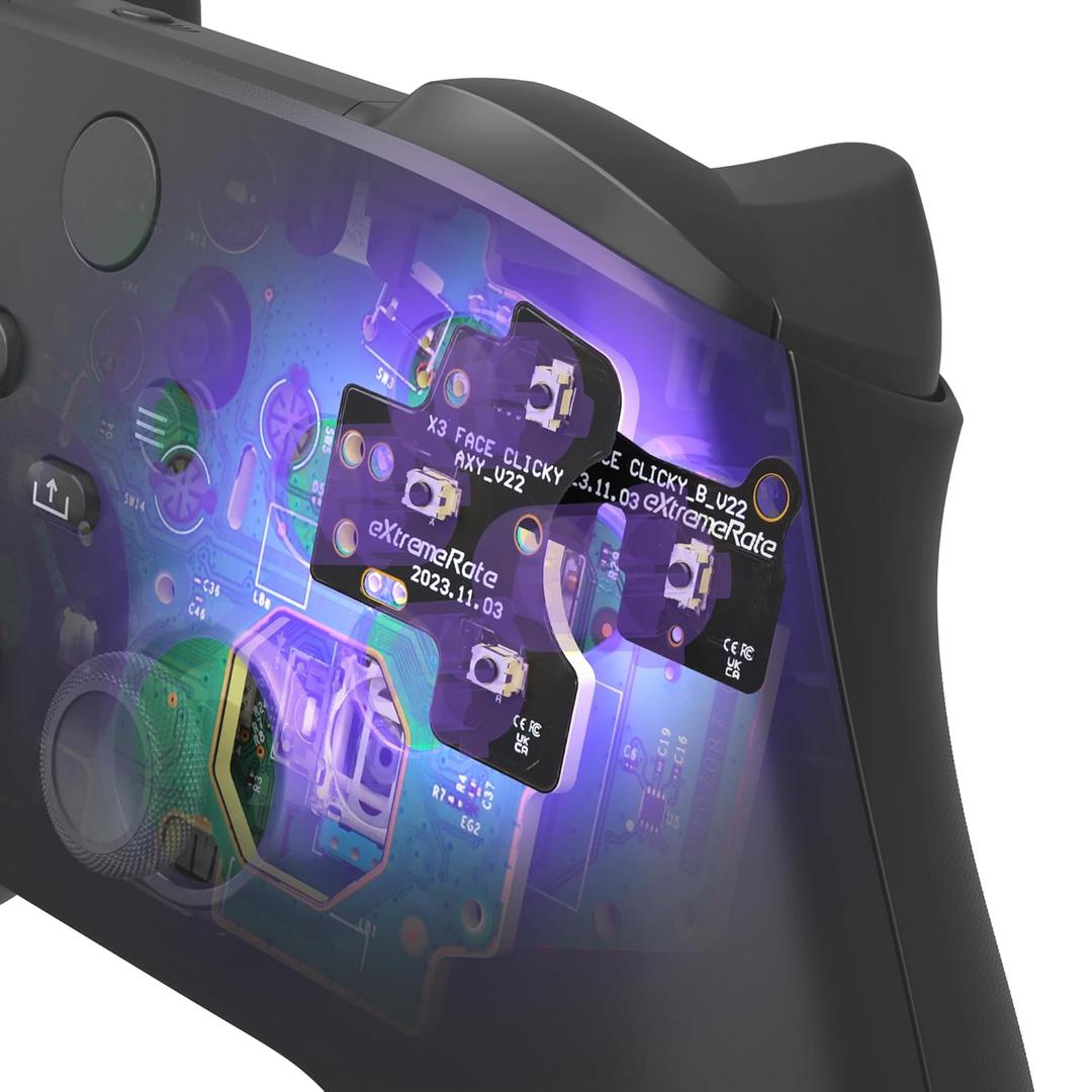 eXtremeRate ABXY Clicky Kit V2 for Xbox Core Controller Custom A B X Y Keys Mouse Clicky Kit for Xbox Series X|S Controller Model 1914, Action Buttons Clicky Kit for Xbox One S/X Controller Model 1708