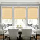 LazBlinds No Tools No Drill Cordless Bamboo Roman Shades, Privacy Room Darkening Window Treatment, Roll Up Bamboo Blinds for Window 47'' W x 64'' H, DP-Natural