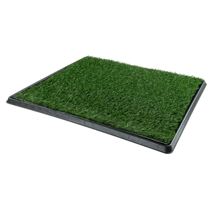 Artificial Grass Puppy Pee Pad for Dogs and Small Pets - 20x25 Reusable 4-Layer Training Potty Pad with Tray - Dog House and Pet Supplies by PETMAKER