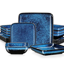 vancasso Square Stoneware Dinnerware Set for 4 ,16-Piece Plate and Bowl Set