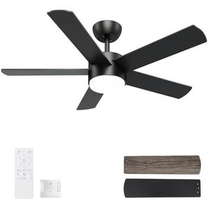 Amazon.com: POCHFAN 42 inch Black Ceiling Fans with Lights and Remote Control, LED Ceiling Fan Dimmable 3 CCT 6-Speed, Noiseless Modern Ceiling Fan for Bedroom, Living Room, Dining Room, ETL Listed : Tools & Home Improvement