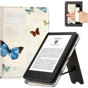CoBak Case for 6" E-Reader - PU Leather Smart Cover with Auto Sleep/Wake & Hand Strap, not Compatible with Kobo Clara