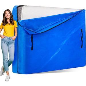 AlexHome Mattress Bag for Moving and Storage, Heavy Duty Tarp Reusable Mattress Storage Bag, Easy Carrier Mattress Moving Cover (Cali King 86"x75"x15")