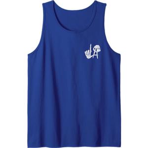 Cool Los Angeles Shirt with Skeleton LA Sign Tank Top (XL, Blue)