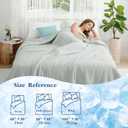 Joysoul Queen Size Seersucker Cooling Comforter - Lightweight Q-Max 0.45 Summer Bedding for Hot Sleepers & Night Sweats, Ultra Soft Reversible Comforter, Breathable Blanket, 90"x90", Light Gray