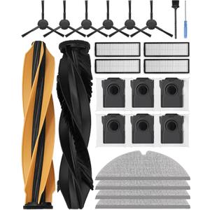 D20 Plus Accessories for Dreame robot Vacuum Cleaner, replacement parts include: 2 Main Brushes, 6 Side Brushes, 4 HEPA Filters,6 Dust Bags,4 Wipes,1 cleaning brush,1 Screwdriver-Yivy 24 pcs