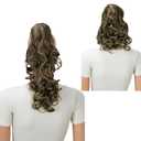 CAISHA 2 IN 1 Ponytail 12" Or 14" Hairpiece Clip On Extension Voluminous Wavy Brown Mix H12-2