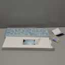 Wireless Keyboard and Mouse Combo, Colorful Ergonomic Full Size Retro LowNoise Keyboard with Cute keycaps, Compatible with Windows, PC, Perfer for Home and Office Keyboards (Blue)