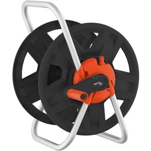 Water Hose Reel Cart, Holds 60-80 Ft of 5/8 Inch Hose, Orange Wall Mounted Garden Hose Cart, Portable Hose Reel for Convenient Storage and Watering
