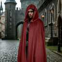 CICOCI Adult Medieval Velvet Hooded Cloak Men Renaissance Cape with Hood Halloween Costume (Red)