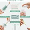 Momcozy Bottle Brush Set - Baby Bottle Cleaner Kit with Silicone Brush, Nipple Brush, Straw Brush, Soap Dispenser, Drying Rack - 7 in 1 Bottle Cleaning Tool for Home and Travel, Green