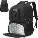 Laptop Lunch Backpack for Men - 40L Large Capacity Work Backpack with Lunch Compartment and USB Post, RFID Insulated Cooler Backpack for Work, Travel, Picnic, Black