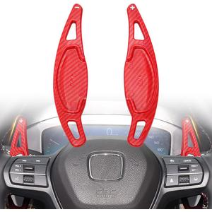 Steering Wheel Shift Paddle Extension Compatible for 2023 2024 2025 2026 Honda Civic 11th Accord CR-V Pilot Integra Accessories Paddle Shifter Extended Carbon Fiber Red