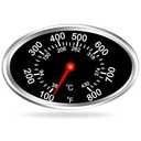 Lid Thermometer Temperature Gauge Replacement for Nexgrill, Grill Master 720-0697, Charmglow 720-0234, Aussie, Brinkman, Members Mark, Oval Stainless Steel Heat Indicator, Grill Thermometers