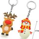 Ogrmar Christmas Advent Calendar for Kids Holiday Countdown Calendar with 24 Pcs Micro Lovely Silicone Doll Key Ring Christmas Holiday Gift for Children