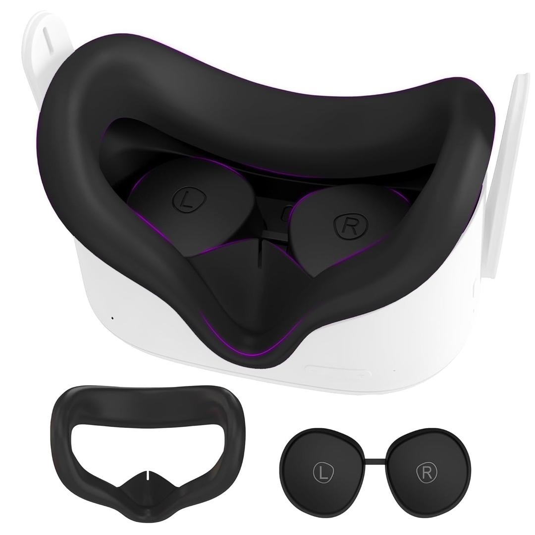 Silicone Face Pad for Meta Quest 2 Standard Facial Interface with Lens Cover Protectors Washable Vr Covers for Oculus Quest 2 Accessories Silicone Cover Only