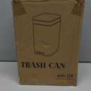 rejomiik Small Bathroom Trash Can with Lid Slim Soft Close Garbage Can Step Wastebasket Container Trash Bin for Office Bedroom Kitchen Living Room (1.9 Gallon Cream)