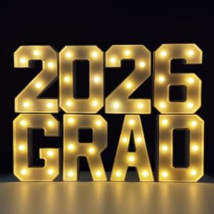 2026 Graduation Decorations - 1FT Marquee Light Up Number For 2026 Graduation Party Decorations Suitable For Decoration At Kindergarten, Preschool, High School, And College Graduation Parties