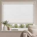 Cordless Light Filtering Cellular Shades for Indoor Windows, Honeycomb Window Blinds with Color-Matched Headrail, Easy Lift Shades for Bedroom, Living Room & Office, White, 27" W x 72" H