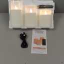 Rechargeable Flameless Glass Pillar CandlesEaster Flameless Candles Decorations,Set of 3, Realistic Flickering LED Light,Remote & Timer, Ideal for Living Room, Bedroom & Easter Dcor (White Glass -Droplet)