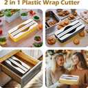 StoraRoll Wrap Dispenser 2-in-1, Drawer Organizer for Foil, Plastic Wrap, Parchment and Wax Paper with Safety Cutters and Labels for Kitchen Organization Glad wrap Cutter (Black)