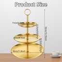 YOUNTHYE 2PCS Gold Cupcake Stand 3 Tiered Dessert Stand Stainless Steel Cupcake Display Stand Party Serving Trays Gold Cake Holder for Holiday Dessert Table Decorations Birthday Wedding