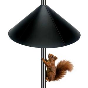 1 Pack 19 inch Squirrel Proof Baffle for Bird Feeder Pole,Shepherd's Hook Outdoor Sturdy,Squirrel Device Guard Deterrent Stop Squirrels from Climbing,Easy Install,Black