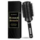 Round Brush for Blow Out, Round Hair Brush with Boar Bristles, Nano Thermal Ceramic & Ionic Tech, for Blow Drying, Styling, Curling, Adding Volume (3.3 Inch, Barrel 2.1 Inch) (Black)