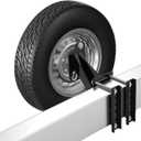 Qualward Spare Tire Mount Bracket for Trailer, Spare Tire Carrier Powder Coat Steel Black, Fits Most 4 & 5 & 6 Lugs Wheels on 4", 4.5'', 4.75'', 5" or 5.5" Bolt Patterns (2 Nut 4- 5.5 Inch)