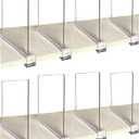 CY craft Shelf Dividers for Closets, 8PCS Clear Acrylic Shelf Divider for Wood Shelves and Clothes Organizer/Purses Separators Perfect for Kitchen Cabinets and Bedroom Organizer