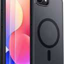 SPIDERCASE for iPhone 16e Case for iPhone 17e Case, Magnetic Translucent Matte Case with 2PCS Tempered Glass Screen Protector Slim Phone Case for iPhone 16E/17E 6.1'', Black