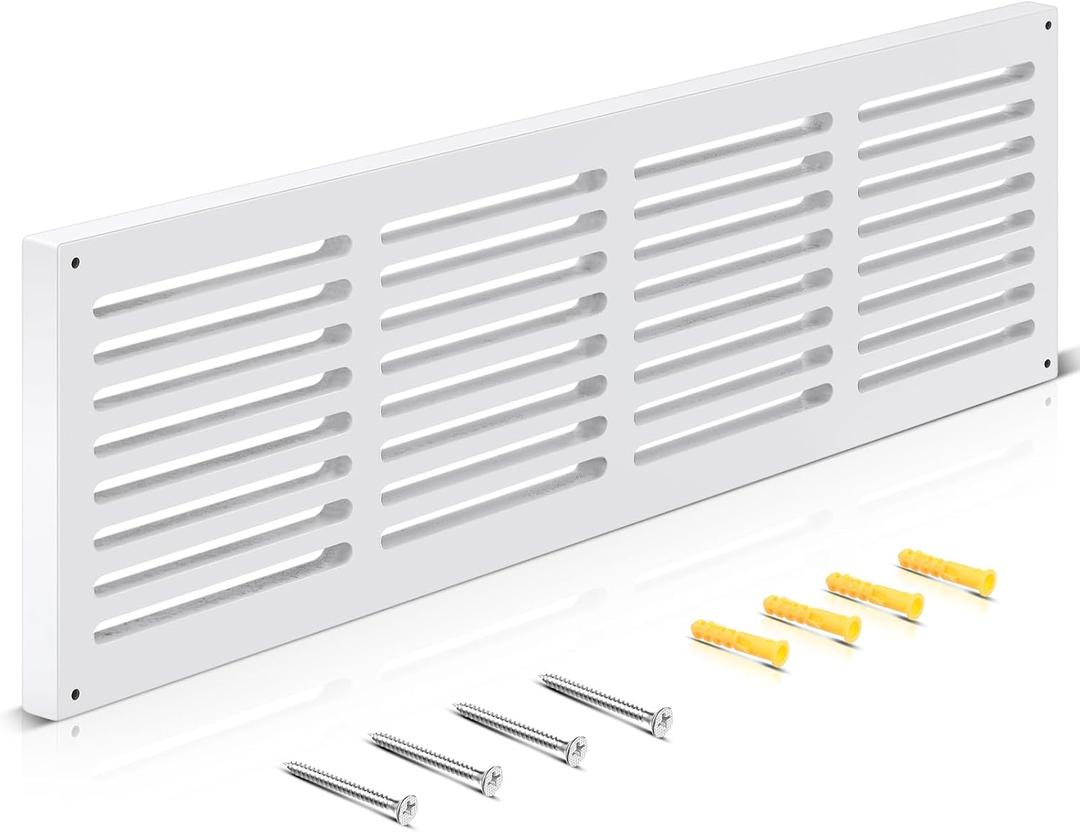 Colingmill 1 Pcs Decorative Return Air Vent Cover 32 x 8.5 x 3/4 Inch (30x6 Duct Opening) White MDF Modern Farmhouse Wall Vent Grille High Airflow Cold Air Return HVAC Cover for Wall Baseboard