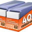 400 Card Sleeves Top Loaders for Cards, 3" x 4" Hard Plastic Toploaders, Baseball Card Protectors, Trading Card Holder for Football Sports Cards (200 Toploaders + 200 Penny Sleeves)