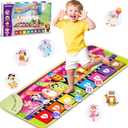 MOMUSE Music Piano Mat 5-Language (EN/DE/FR/IT/ES) for 1 2 3 4 Year Old Boys Girls, Multilingual Education Baby Toy with 9 Animals & Recording, Portable Toddler Infant Kids 1+ Christmas Birthday Gifts