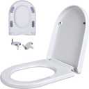 elongated U Toilet Seat Soft Close Quick Release White PP Seat